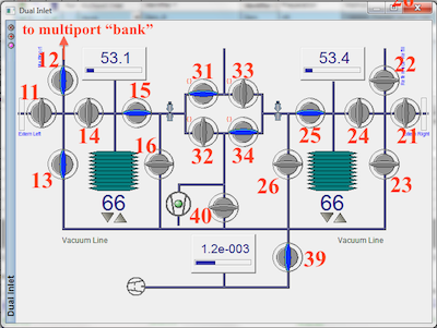 Polly Isodat screen capture of dual inlet