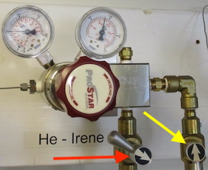 Irene Gasbench helium cylinder regulator